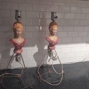 Antique Chalkware Lamps